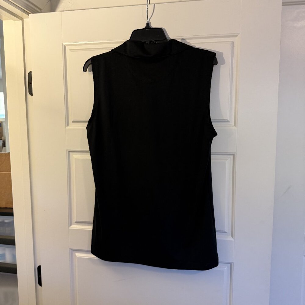 Maggie Lane Sleeveless Polo Shirt Black Lightweight Activewear Top Size XL - Picture 6 of 6